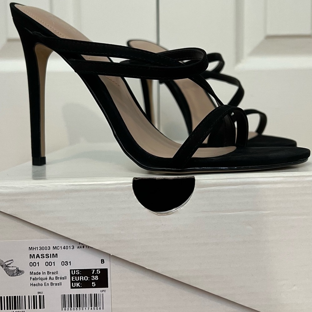 Aldo black strappy heels size 7.5